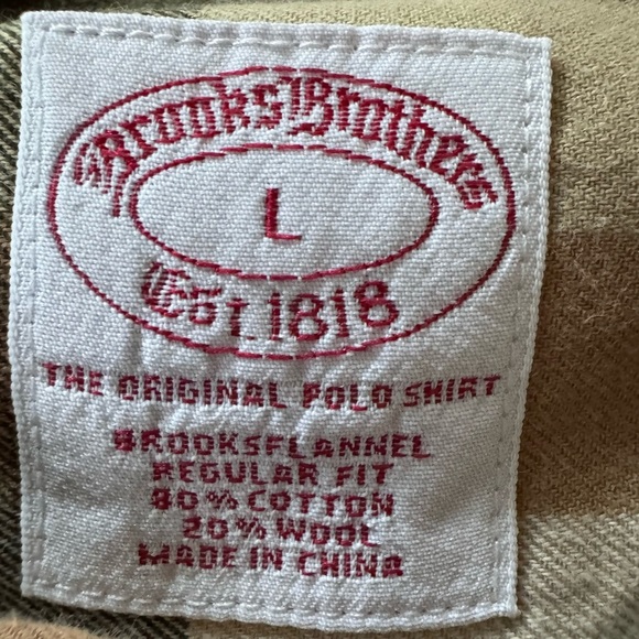 Brooks Brothers Plaid Dress Shirt Multicolor Men Size Large Original Fit EUC - Picture 4 of 4